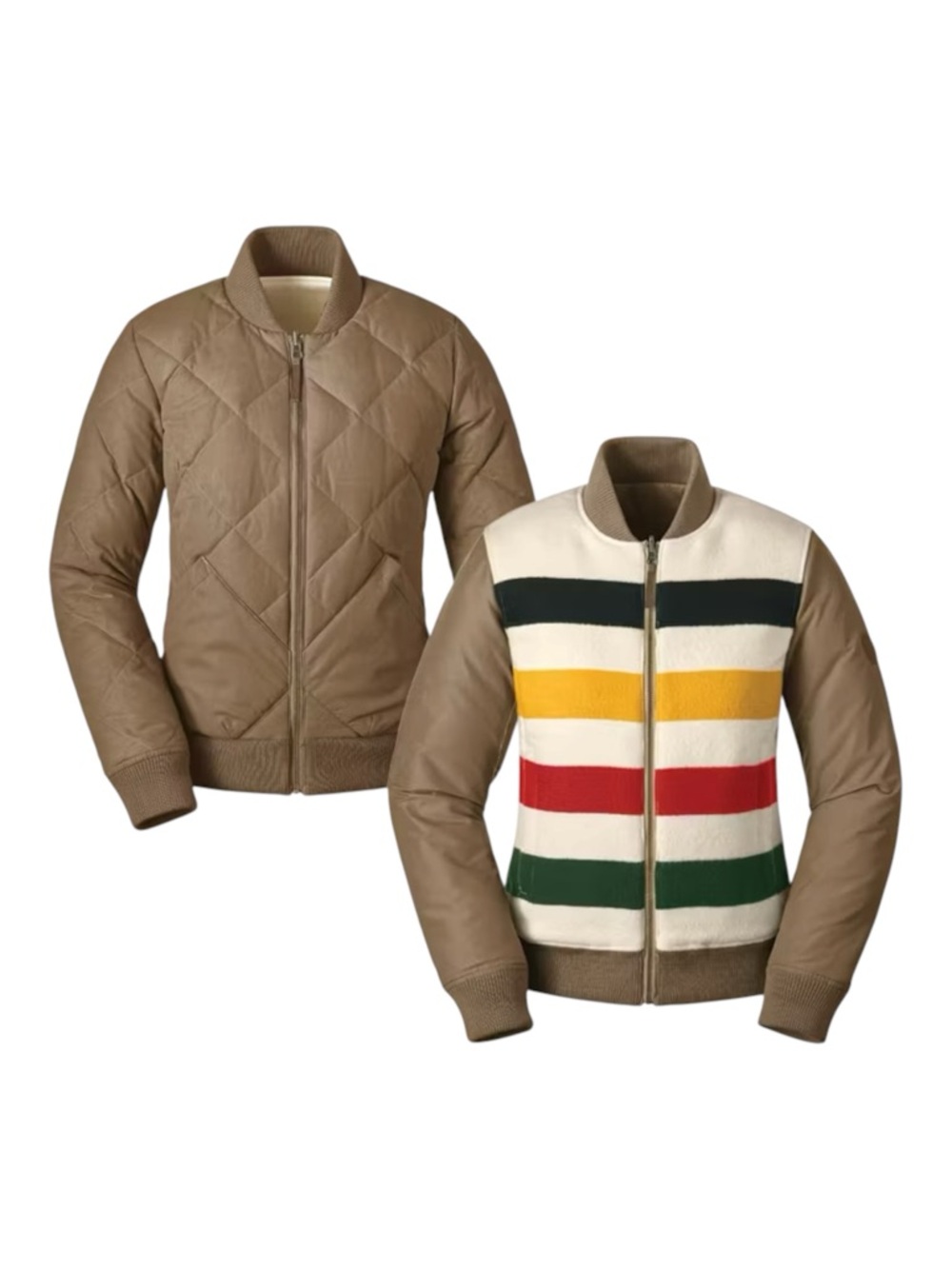 Hudson’s Bay HBC Stripes Aesthetic Rare Premium Wool & Down Reversible Jacket